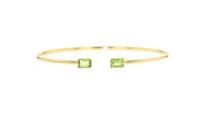 Italian 1.40 ct. t.w. Peridot Cuff Bracelet in 14kt Yellow Gold