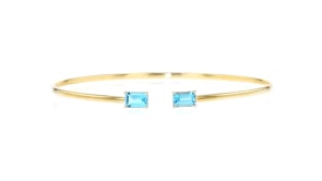 Italian 1.60 ct. t.w. Swiss Blue Topaz Cuff Bracelet in 14kt Yellow Gold