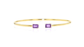 Italian 1.10 ct. t.w. Amethyst Cuff Bracelet in 14kt Yellow Gold