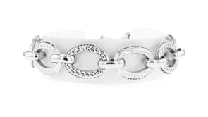 Italian Rhodium-Plated Link Bracelet