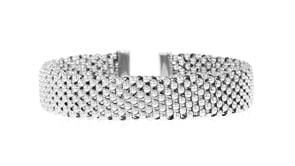 Italian Rhodium-Plated Patterned Cuff Bracelet