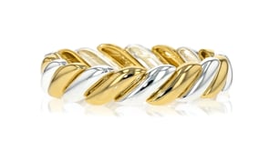 Silver and 14kt Gold-Plated Twisted Stretch Bracelet