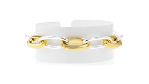 Silver and 14kt Gold-Plated Link Bracelet