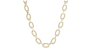 Silver and 14kt Gold-Plated Link Necklace