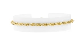 18kt Gold Over Sterling Singapore-Chain Anklet