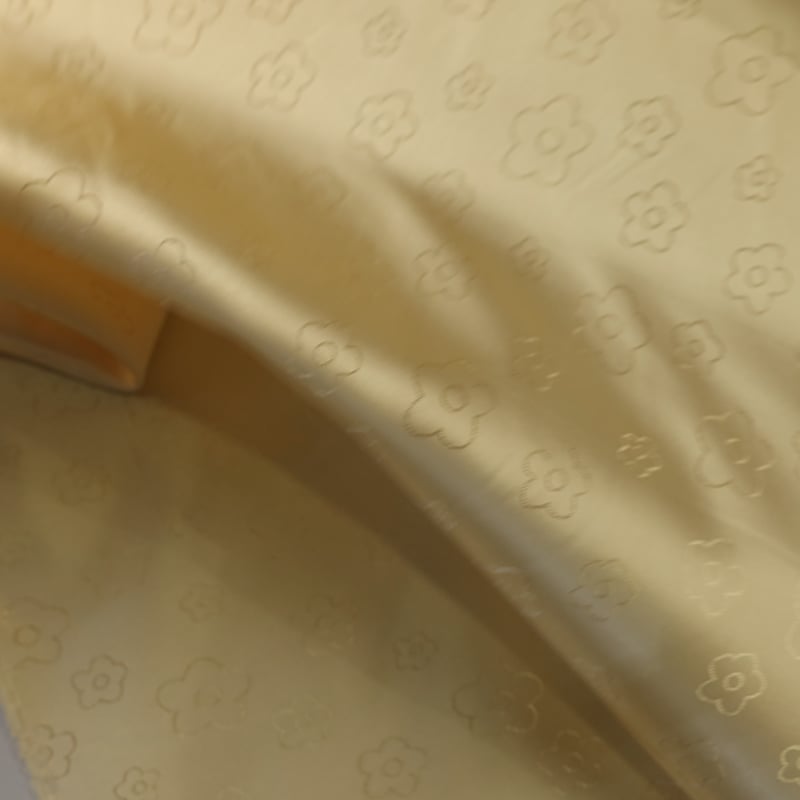 Vidéo: Doublure jacquard acétate & viscose - Fleur jaune