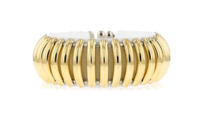 C. 1990 Vintage 18kt Two-Tone Gold Ridged Bracelet