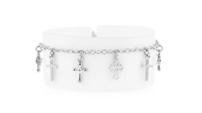 Italian Sterling Silver Cross Charm Bracelet
