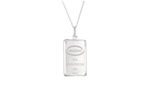 Italian Sterling Silver Five-Gram Ingot Pendant Necklace