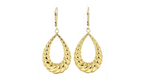 18kt Gold Over Sterling Twisted Teardrop Earrings