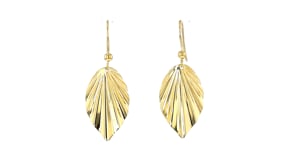 Italian 10kt Yellow Gold Leaf Drop Earrings