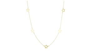 Italian 10kt Yellow Gold Open-Space Star Station Necklace