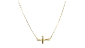 Italian 10kt Yellow Gold Sideways Cross Necklace