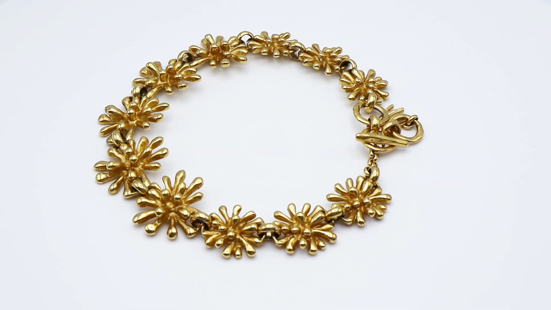 CHRISTIAN LACROIX Vintage Gold-Tone Splash Link Necklace For Sale
