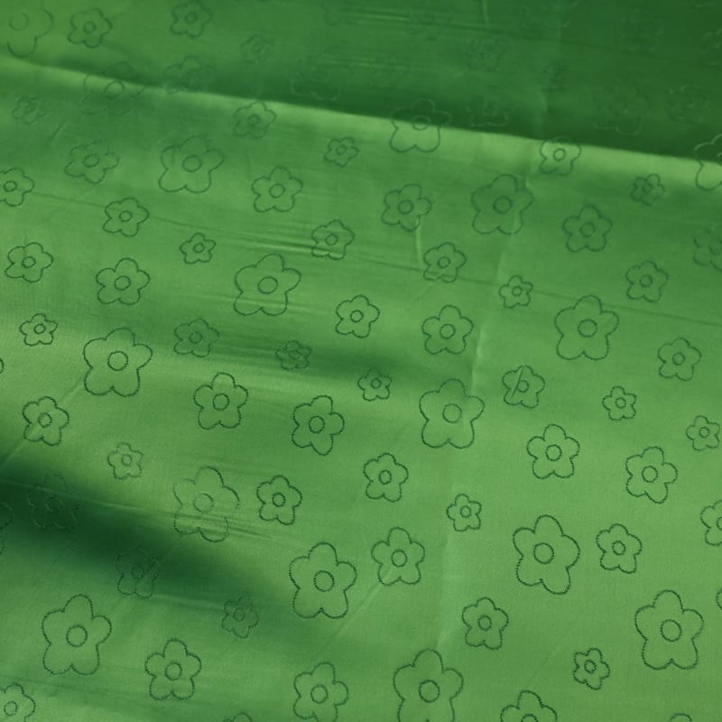 Vidéo: Doublure jacquard acétate & viscose - Fleur verte
