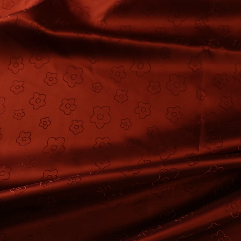 Vidéo: Doublure jacquard acétate & viscose - Fleur acajou