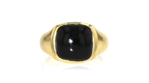 14kt Yellow Gold-Plated Ring with Onyx