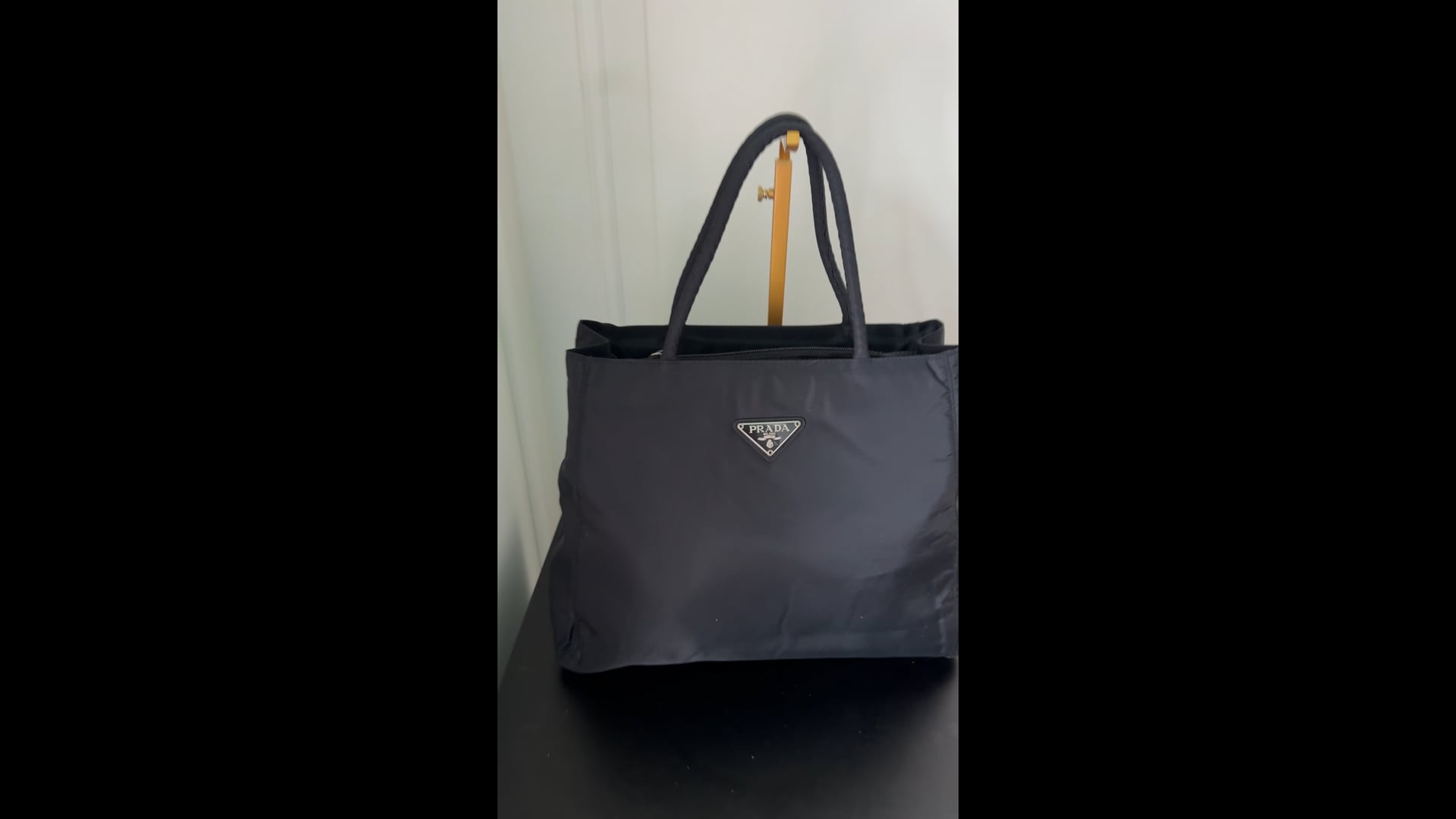 Prada Tessuto Nylon City Tote Bag Y2K Prada Black Handbag For Sale