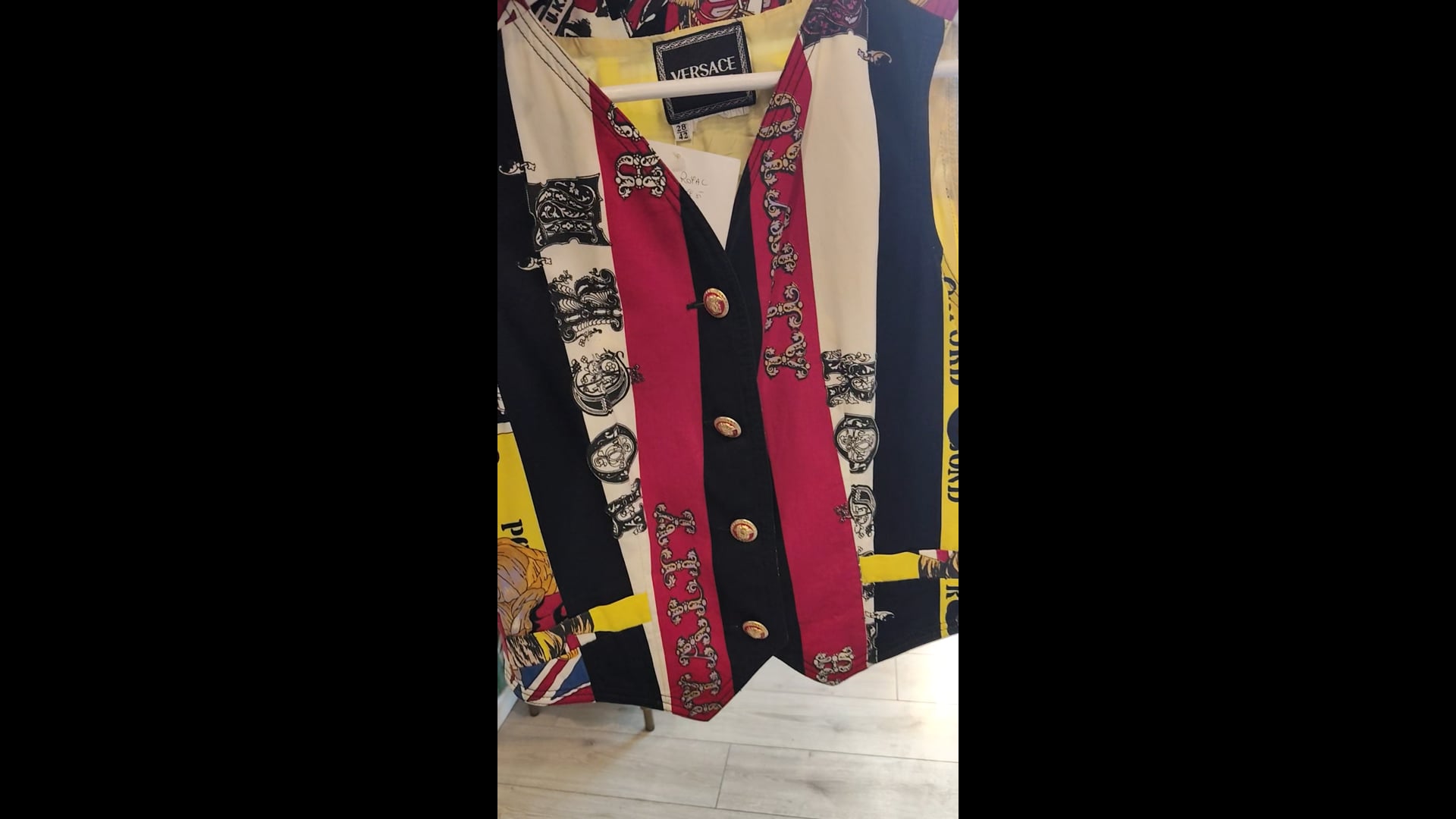 Gianni Versace 1990s Vintage Beatles Baroque Print Unisex Vest 