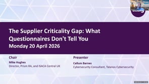 SASIG Webinar - The Supplier Criticality Gap: What Questionnaires Don't Tell You 2026-04-20 10:00:03