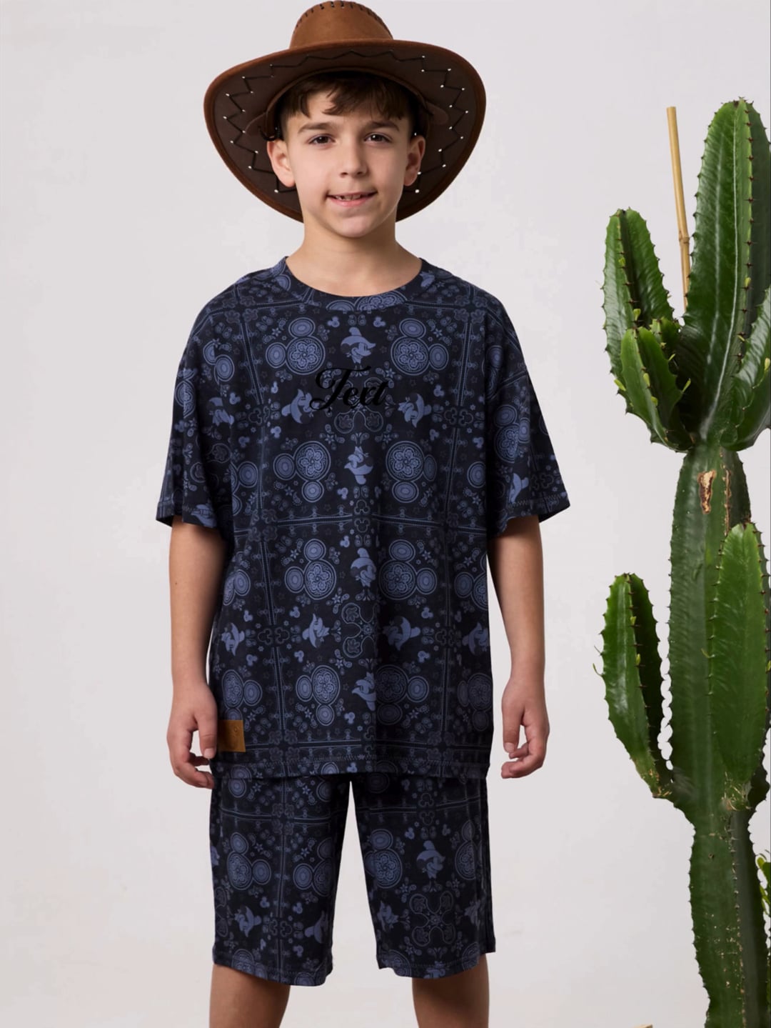 סט פיג’מה קצרה בכיתוב אישי MICKEY