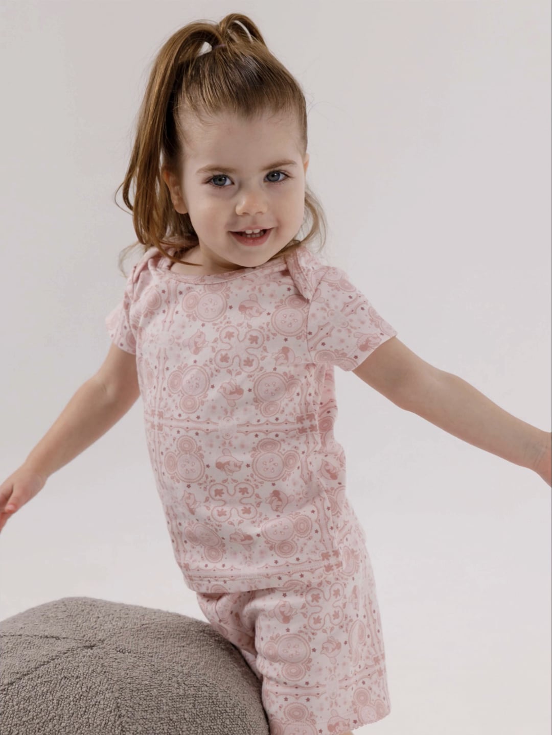 סט פיג’מה קצרה בכיתוב אישי MICKEY