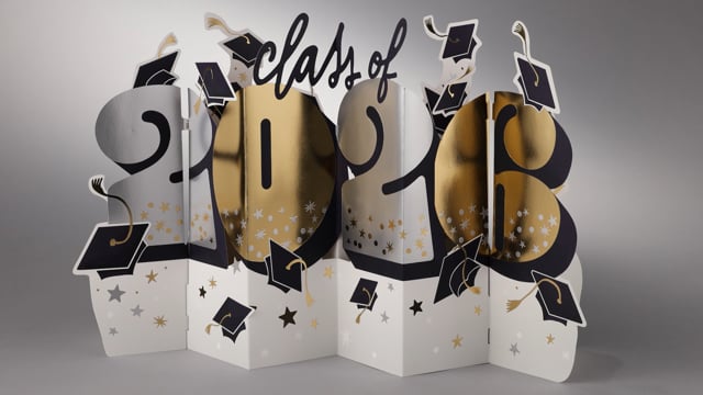 Jumbo Class of 2026 3D Pop-Up Graduation Card - Greeting Cards