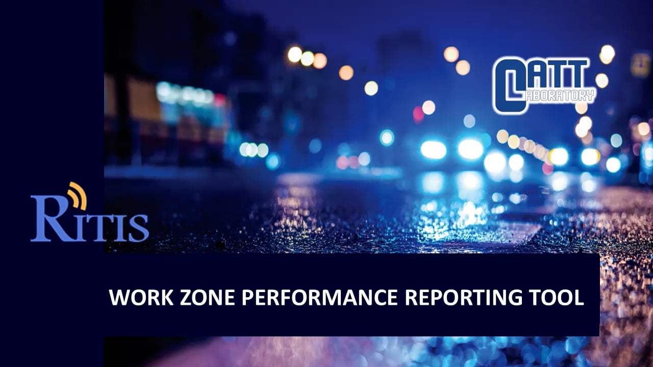 RITIS Work Zone Performance Reporting Tool | Videos & Movies on Vimeo