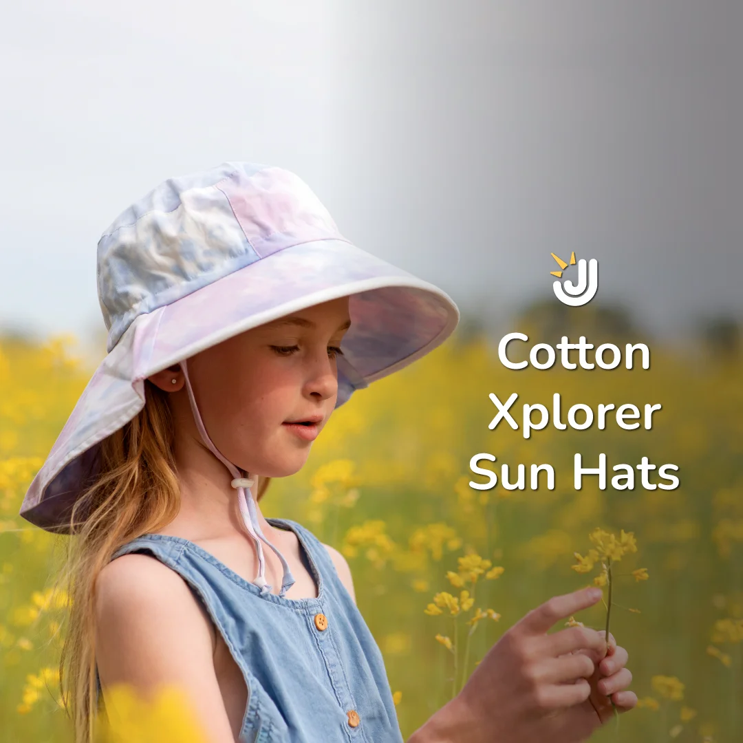 Kids Cotton Xplorer Hats | Purple Daisy UV Sun Hat | Jan & Jul