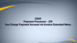 Payments: Invoice - Charge Payment Account