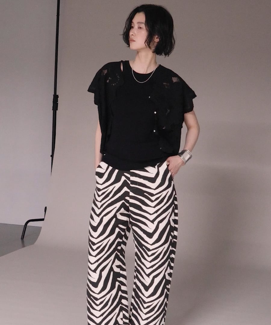 完売サイズ38 Curensology「C.S.G」ゼブラジャカードパンツ C.S.G＞ゼブラジャカードパンツ | [公式]カレンソロジー（Curensology