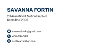 Vimeo video thumbnail for Savanna Fortin - Demo Reel 2026