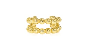 Italian 18kt Gold Over Sterling Jewelry Set: Two Single Ear Cuffs