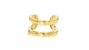 Italian 18kt Gold Over Sterling Jewelry Set: Two Single Ear Cuffs