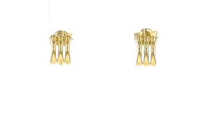 Italian 10kt Yellow Gold Petite Three-Row Curved Hoop Earrings