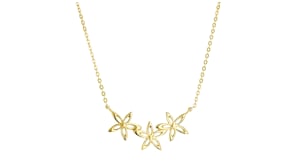 Italian 10kt Yellow Gold Flower Trio Necklace