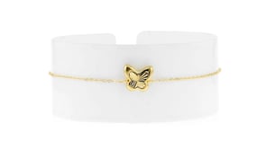 Italian 10kt Yellow Gold Puffed Butterfly Bracelet