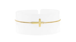 Italian 10kt Yellow Gold Sideways Cross Bracelet