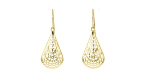 10kt Yellow Gold Filigree Teardrop Earrings
