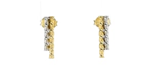 10kt Two-Tone Gold Twisted Double-Bar Earrings