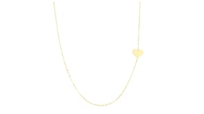 Italian 10kt Yellow Gold Single Heart Station Necklace