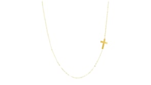 Italian 10kt Yellow Gold Single Cross Station Necklace