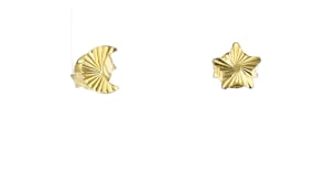Italian 10kt Yellow Gold Star and Moon Mismatched Earrings