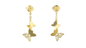 Italian 10kt Yellow Gold Butterfly Drop Earrings