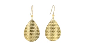 Italian 10kt Yellow Gold Textured Teardrop Earrings