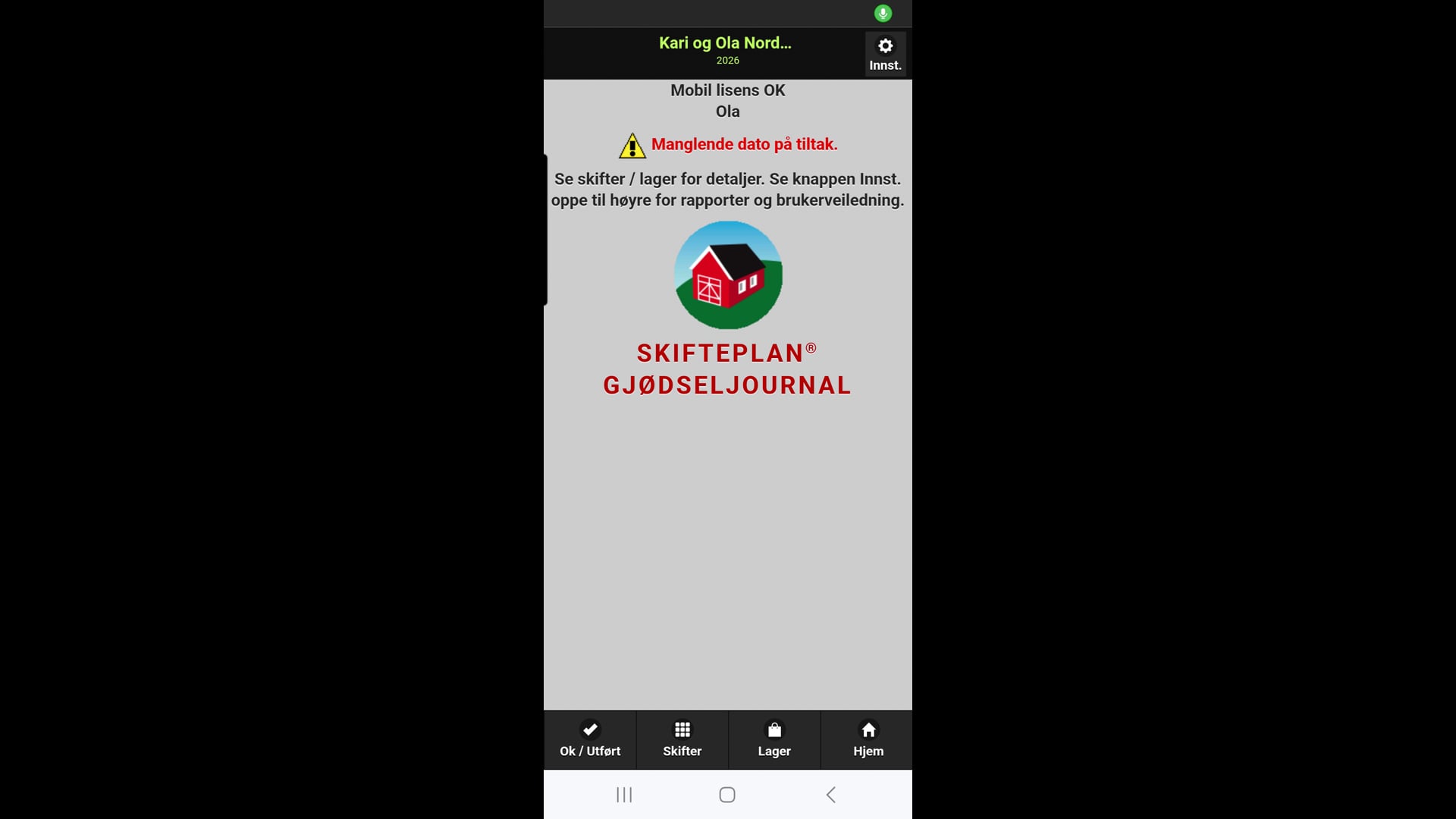 Gjødseljournal på Skifteplan Mobil