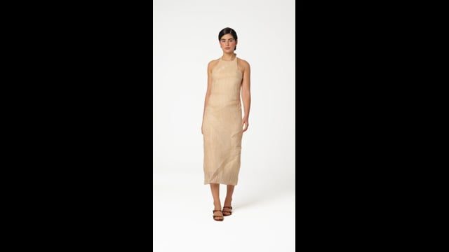 Vestido Folded Memory Ecru