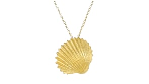 Italian 18kt Gold Over Sterling Seashell Pendant Necklace