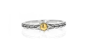 Sterling Silver and 18kt Yellow Gold Bali-Style Sun Ring