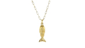Italian 18kt Gold Over Sterling Fish Necklace